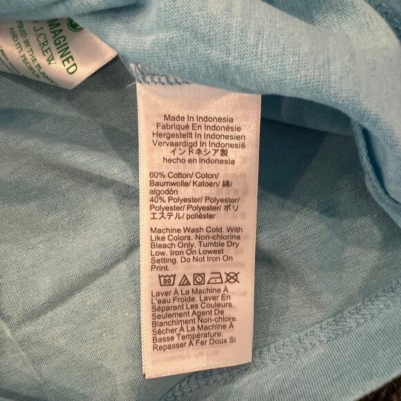 NWT J. Crew Men's Island Turquoise Heathered Slim Washed Jersey Pocket Tee - M - Picture 6 of 6